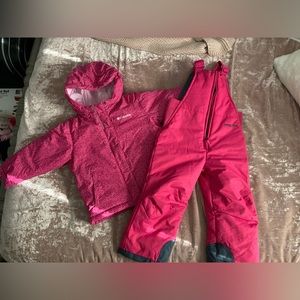Columbia Winter Snow Jacket Girls 3T w bibs